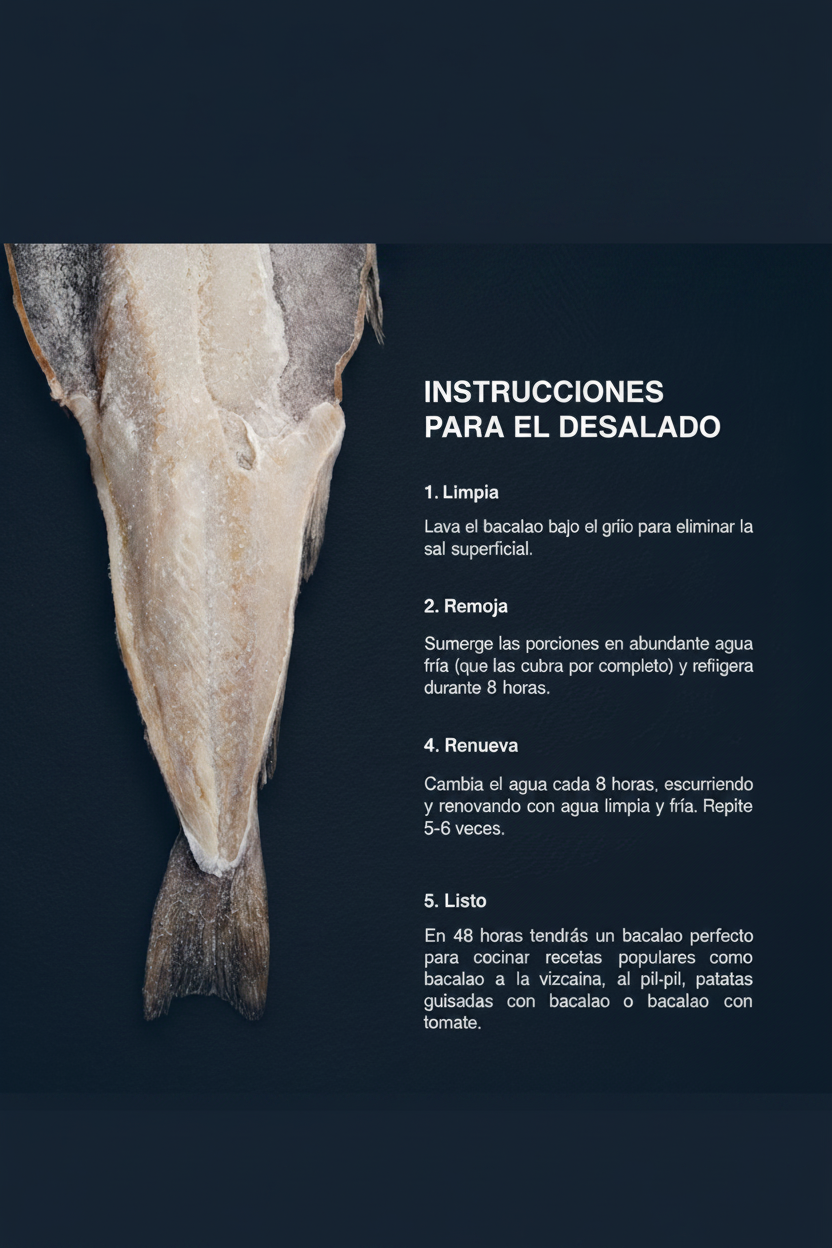 Bacalao salado tradicional ½ curación (1,5/3 kg)